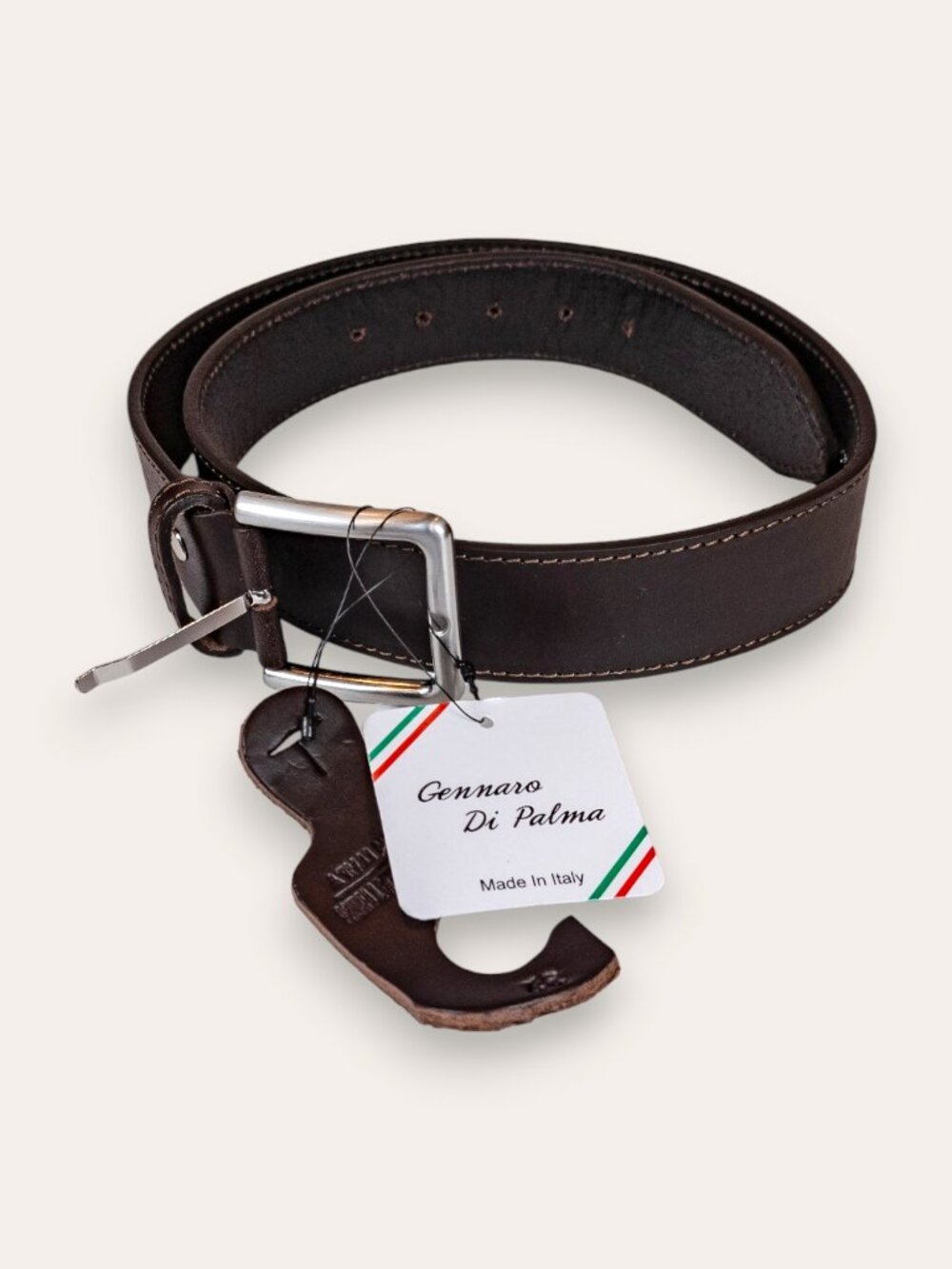 Gennaro Di Palma Dark Brown Leather Belt XS 32 NWT Made Italy